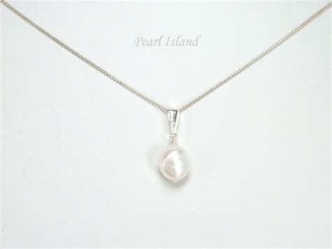 Enchanting Freshwater White Baroque Pearl Pendant Pearl Island