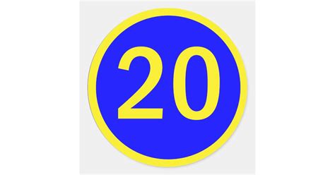 Number 20 In A Circle Classic Round Sticker