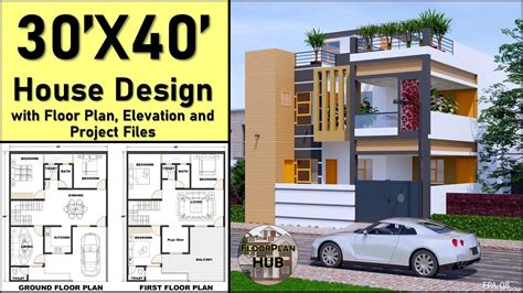 30x40 House Design 5bhk 1200sq Ft Floor Plan And Elevation