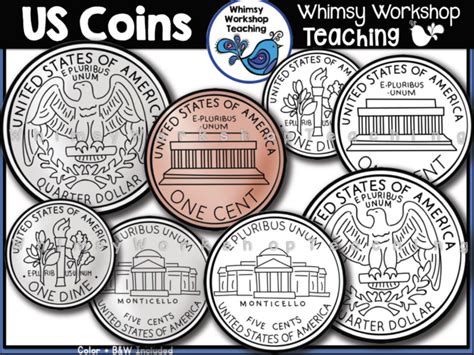 Us Coins Clip Art Whimsy Workshop Teaching