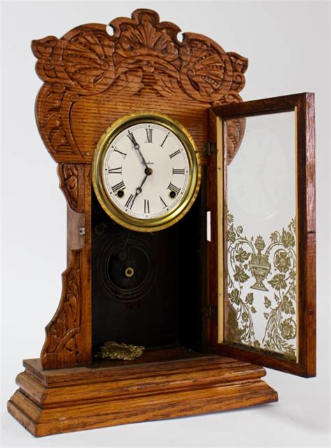 Antique E Ingraham Carved Oak Gingerbread Clock