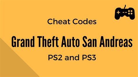 In this san andreas cheats guide, we'll list all of the cheats out there. Grand Theft Auto San Andreas Cheat Codes - PlayStation 2 ...
