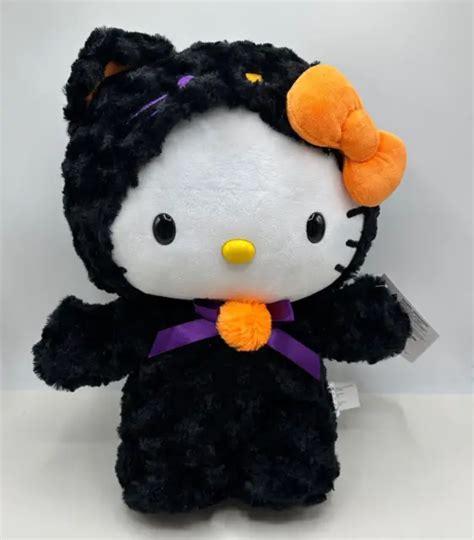Hello Kitty Plush Gemmy Halloween Decor Black Cat Door Greeter Sanrio