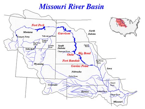 The Missouri River Map Travelsfinderscom