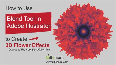 Create 3d Flower Vector Using Blend Tool Illustrator Graphic Design