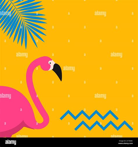 Cartoon Pink Flamingo Colored Background Vector Illustration Stock Vector Image And Art Alamy