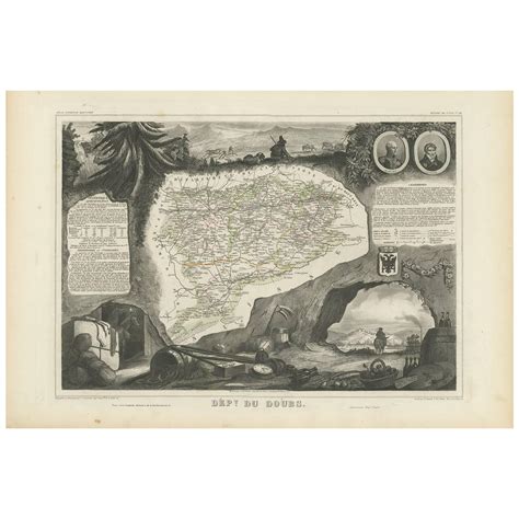 Carte Ancienne Du Bas Rhin En France Par V Levasseur 1854 En Vente