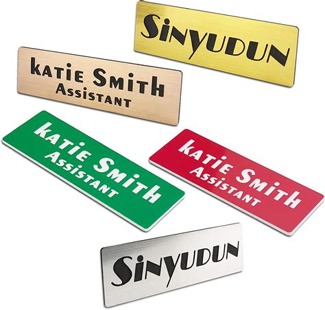 Custom Laser Engraved Name Badges With Pin Magnetic Adhesive Or