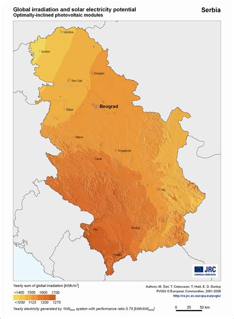 Соларни потенцијал (енергетски потенцијал Сунчевог зрачења) у Србији ...