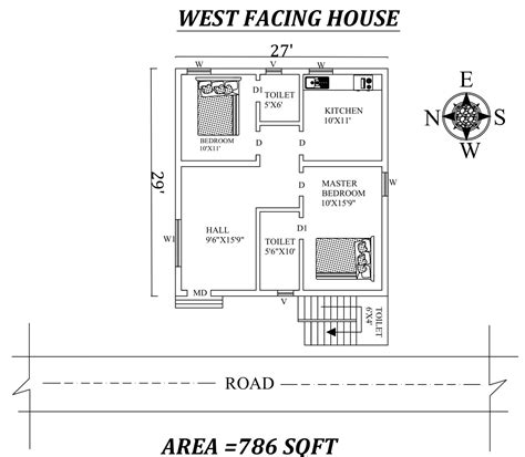 36 X41 Marvelous 2bhk West Facing House Plan As Per V