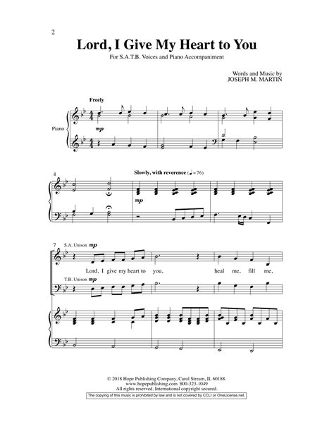 Joseph M Martin Lord I Give My Heart To You Sheet Music Pdf Notes