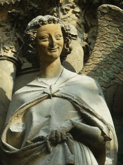 Angel Gabriel The Visitation Reims Cathedral West Portal Rayonnant