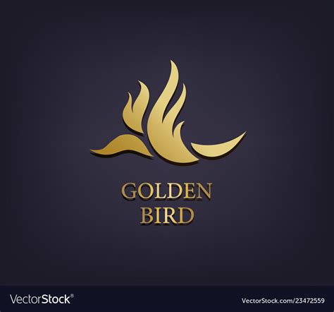 Golden Bird Logo Abstract Luxury Icon Royalty Free Vector