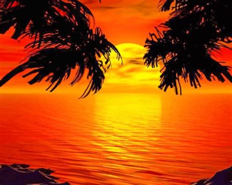 Paradise Sunset Tropical Island 5d Diamond Paintings