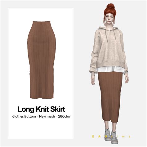Sims 4 Long Knit Skirt The Sims Book
