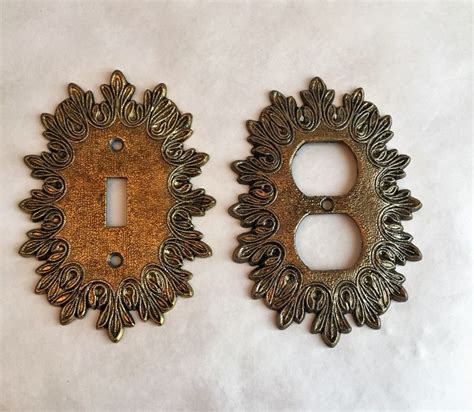 Vintage Ornate Metal Switch Plate Covers Brass Decorative Light Switch