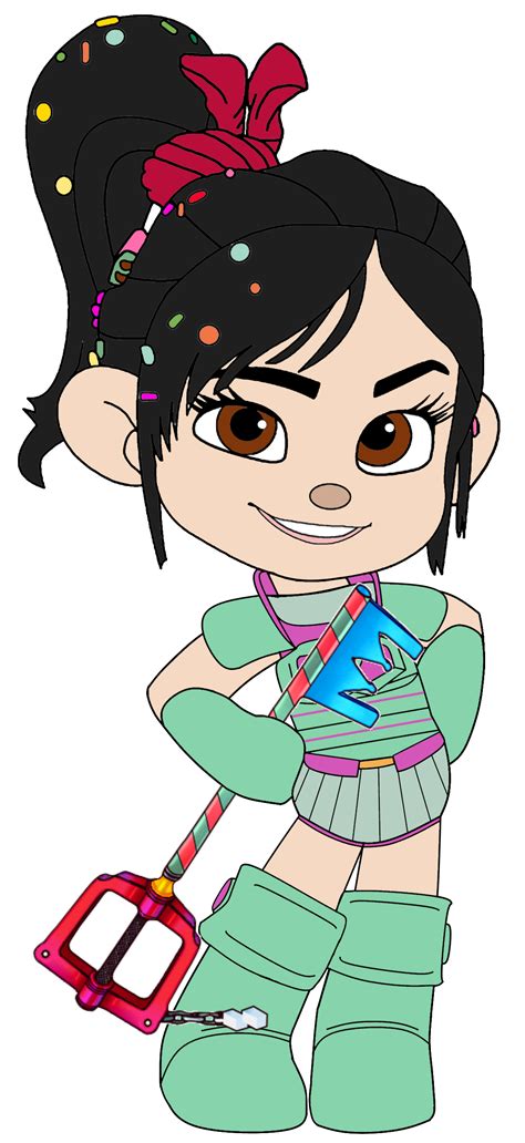 Vanellope In Her Ballistic Armour And With Her Keyblade Wreck It