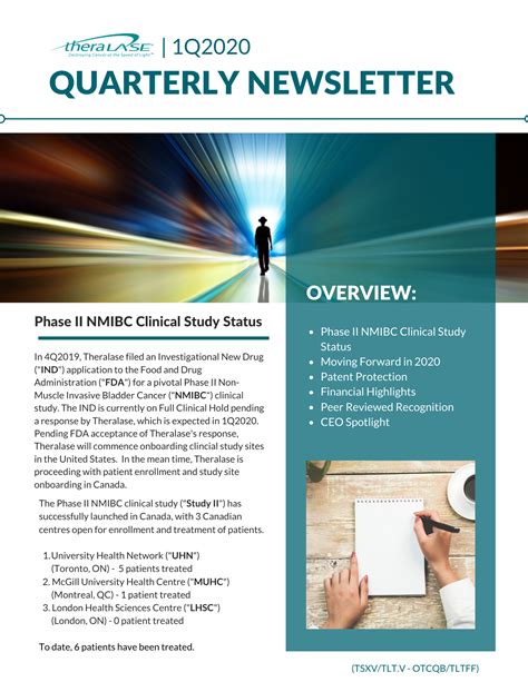 Quarterly Newsletters Theralase Technologies Inc Theralase