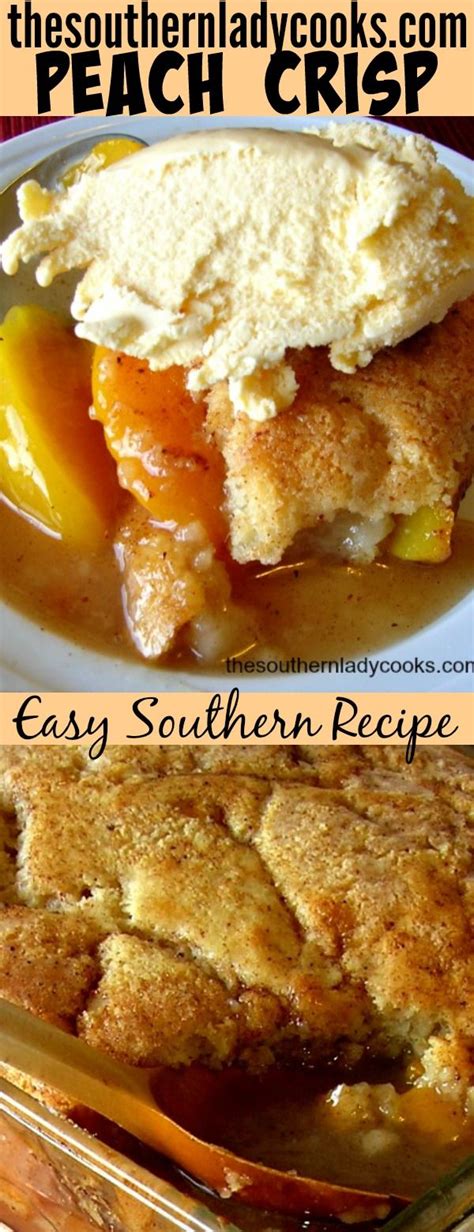 Prepare the peaches you will be using. Peach crisp is an easy Southern recipe that uses, fresh ...