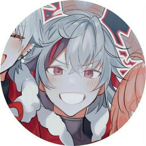 An Anime Character With Grey Hair And Red Eyes
