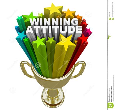 Winning Attitude Gold Trophy Stars Fireworks Good Vision Stock