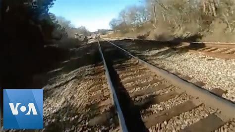Moment Us Officer Hit By Train Captured On Body Camera Youtube