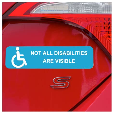 Not All Disabilities Are Visible Printed Vinyl Car Bumper Window