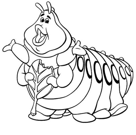 A bug's life coloring pages. Heimlich Bugs Life Green Caterpillar Coloring Page | Kids ...
