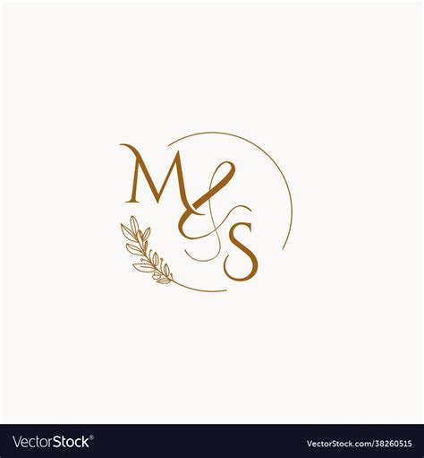 Ms Initial Wedding Monogram Logo Royalty Free Vector Image