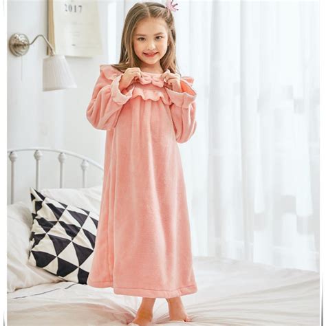 Baby Girls Nightgown Spring Vintage Royal Long Sleeve Kids Nightshirt