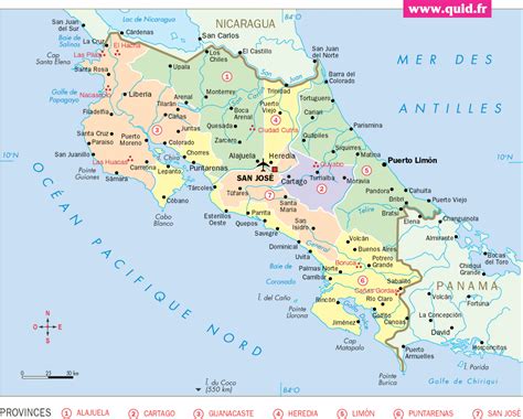 Carte Du Costa Rica Costa Rica Carte Détaillée