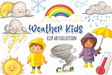 Cute Weather Kids Clip Art Collection Graphic by Keepinitkawaiidesign ...