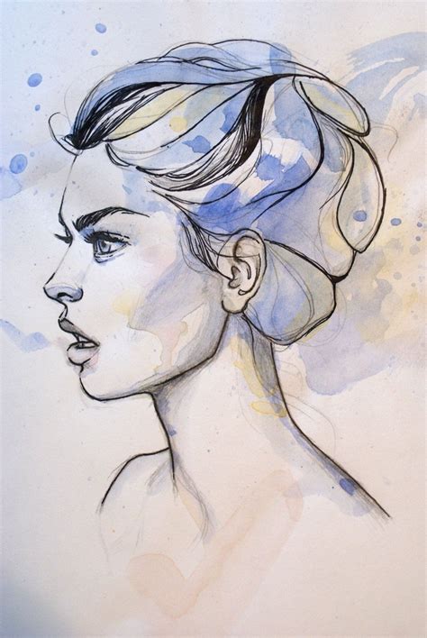 Quick Watercolor And Pen Portrait By Mward28 On Deviantart Art