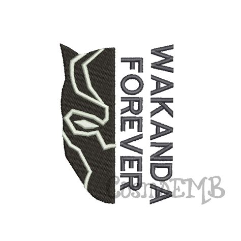 6 Size Black Panther Embroidery Design Machine Embroidery Etsy