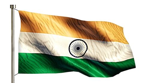 India National Flag Isolated 3d White Background Photo Free Download