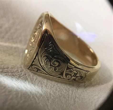 Custom Mens Signet Ring Gold Signet Ring Diamond Signet Etsy Signet