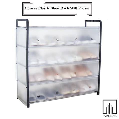 Home Zania 5 Layer Plastic Shoe Rack With Cover Shopee Philippines