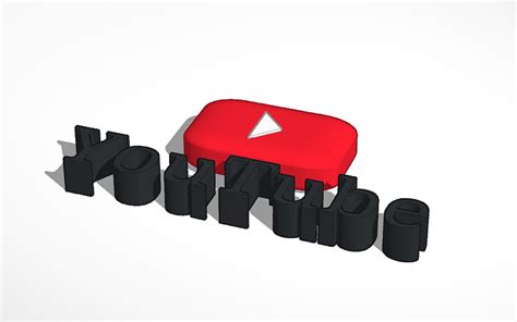 3d Design Youtube Logo Tinkercad