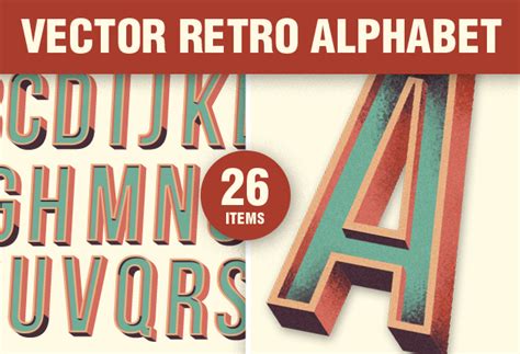 Vector Retro Alphabet Designious