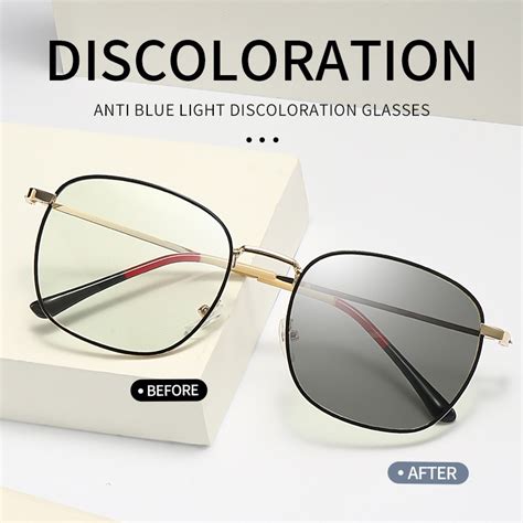 Fashion Photochromic Anti Radiation Eye Glasses For Women Men Glass