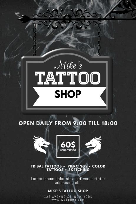 Tattoo Shop Poster Design Best Design Tatoos