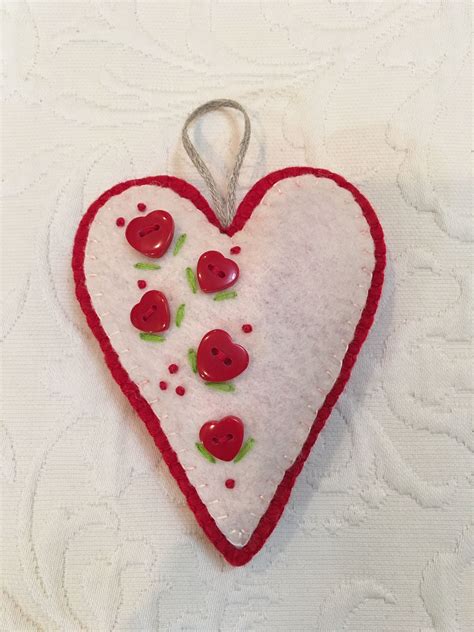 Felt Crafts Felt Ornament Valentine Heart Made By Janis Handmade