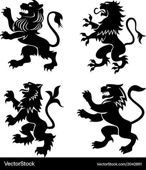 Royal Heraldic Lions Royalty Free Vector Image