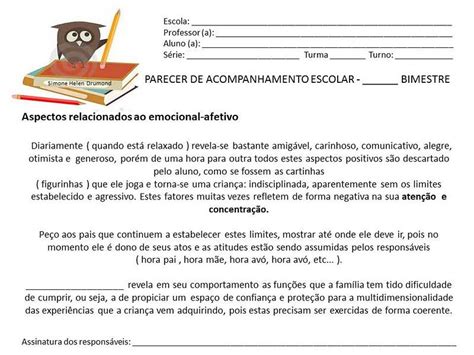 Parecer Descritivo Berçário 1