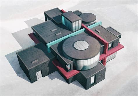 Geometric Villa On Behance Architecture Villa Plan Home Design