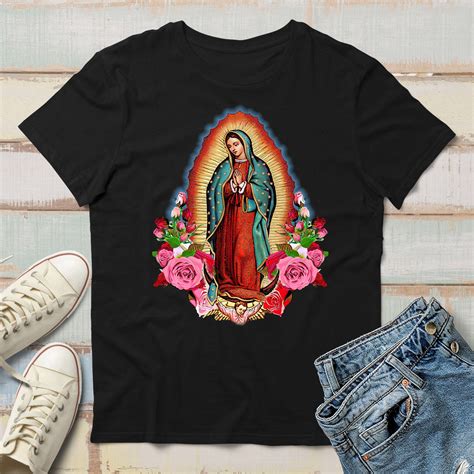 virgin mary shirt our lady of guadalupe saint mary t shirt etsy adult outfits virgin mary