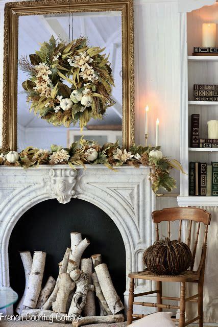 Harvest At Home Elegant Neutral Autumn Fireplace Decor French