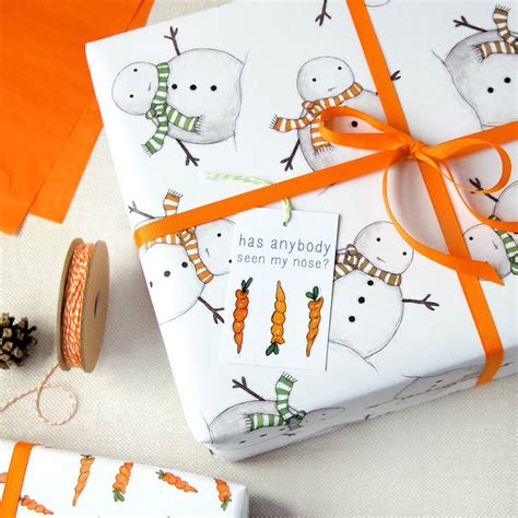 Christmas Snowman Wrapping Paper Set By Clara And Macy
