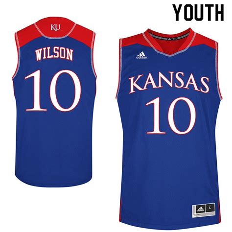 Youth 10 Jalen Wilson Kansas Jayhawks College Basketball Jerseys Sale
