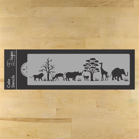 Safari Animals Stencil For Baby Shower And Birthday Cakes Confection